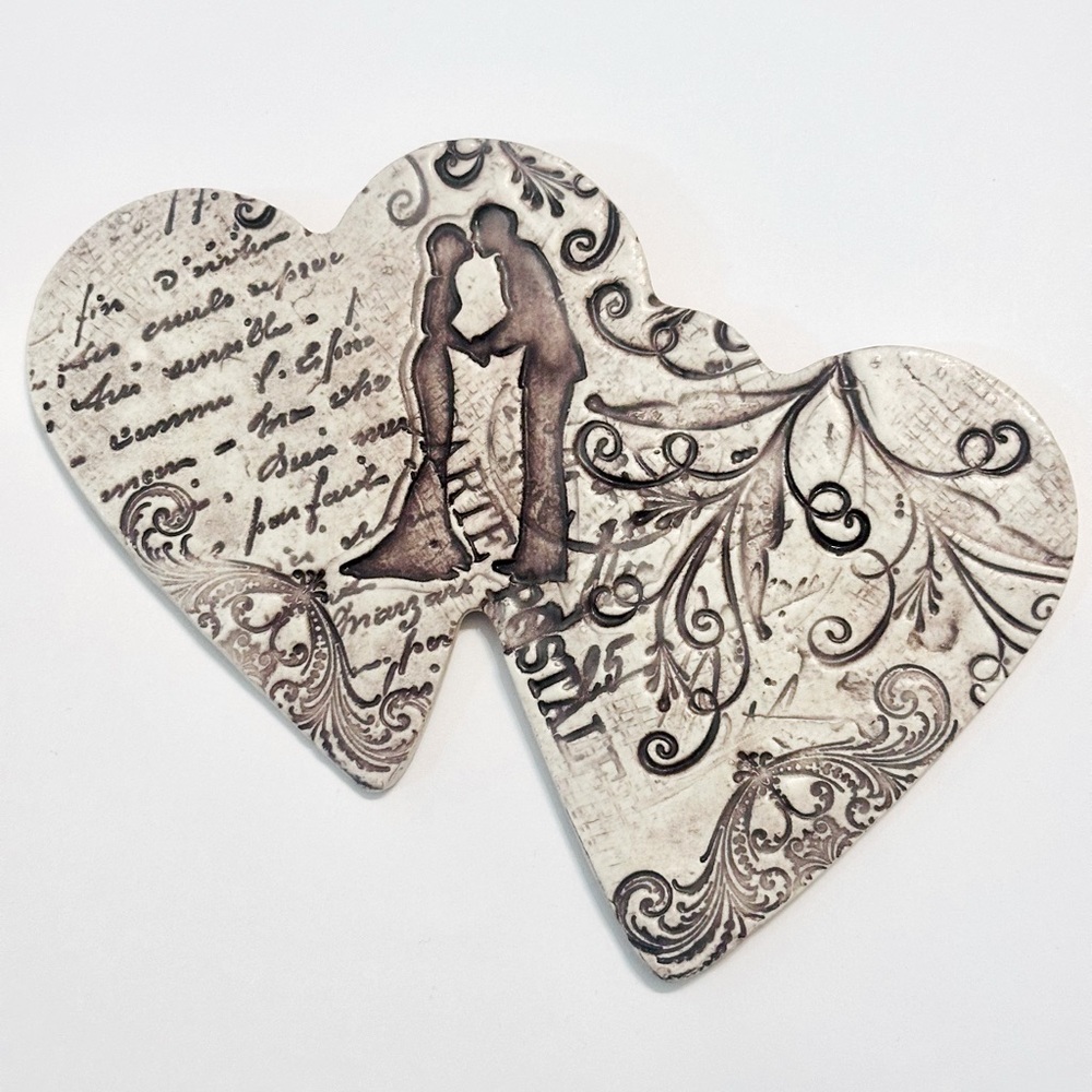 😍 New Handmade Double Heart Wall Hanging Anniversary Wedding Valentine’s Day